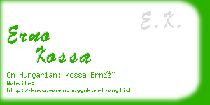 erno kossa business card